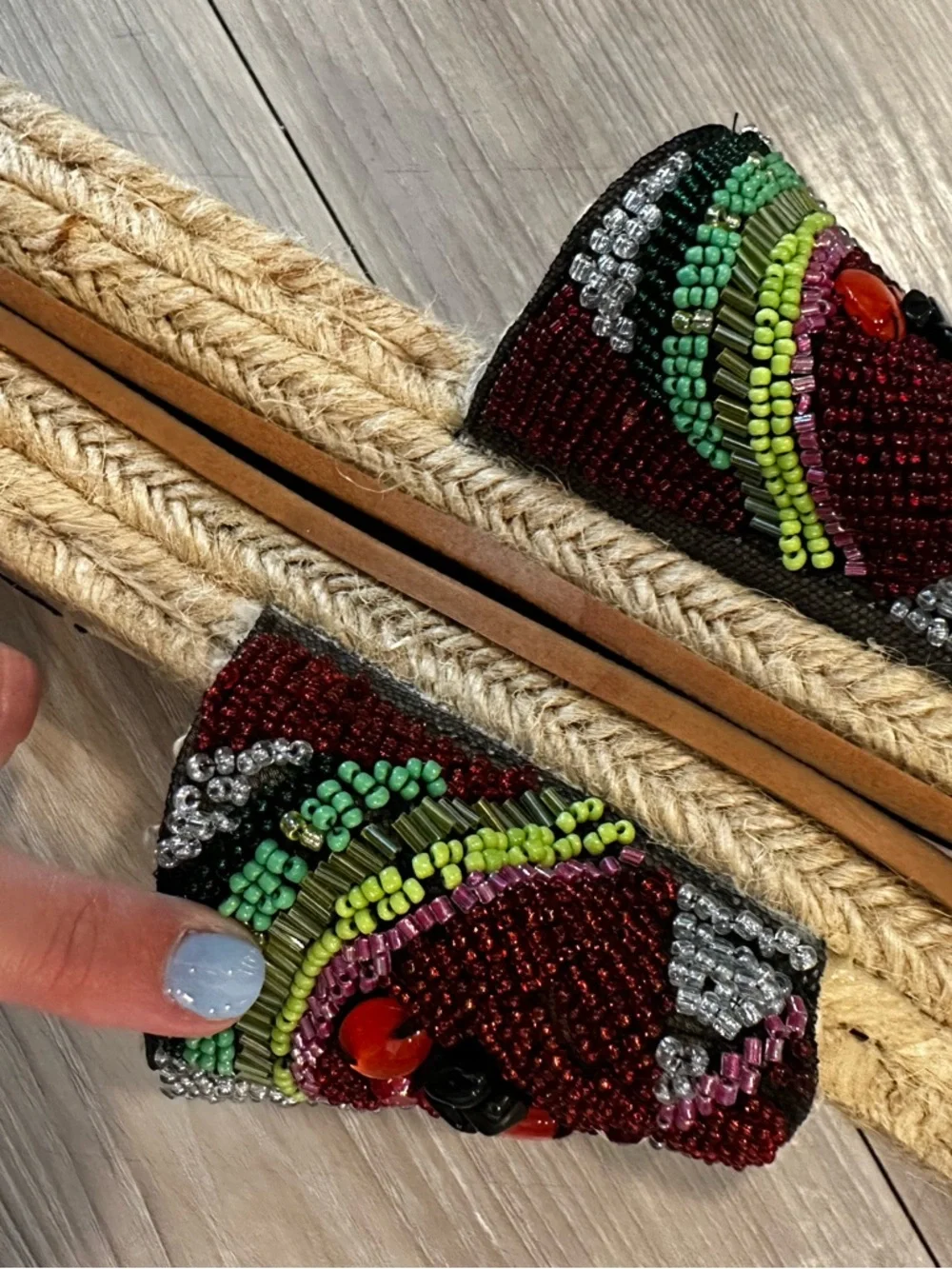Beaded Embellished Slide Sandals - Multicolor - Picture 3 of 6